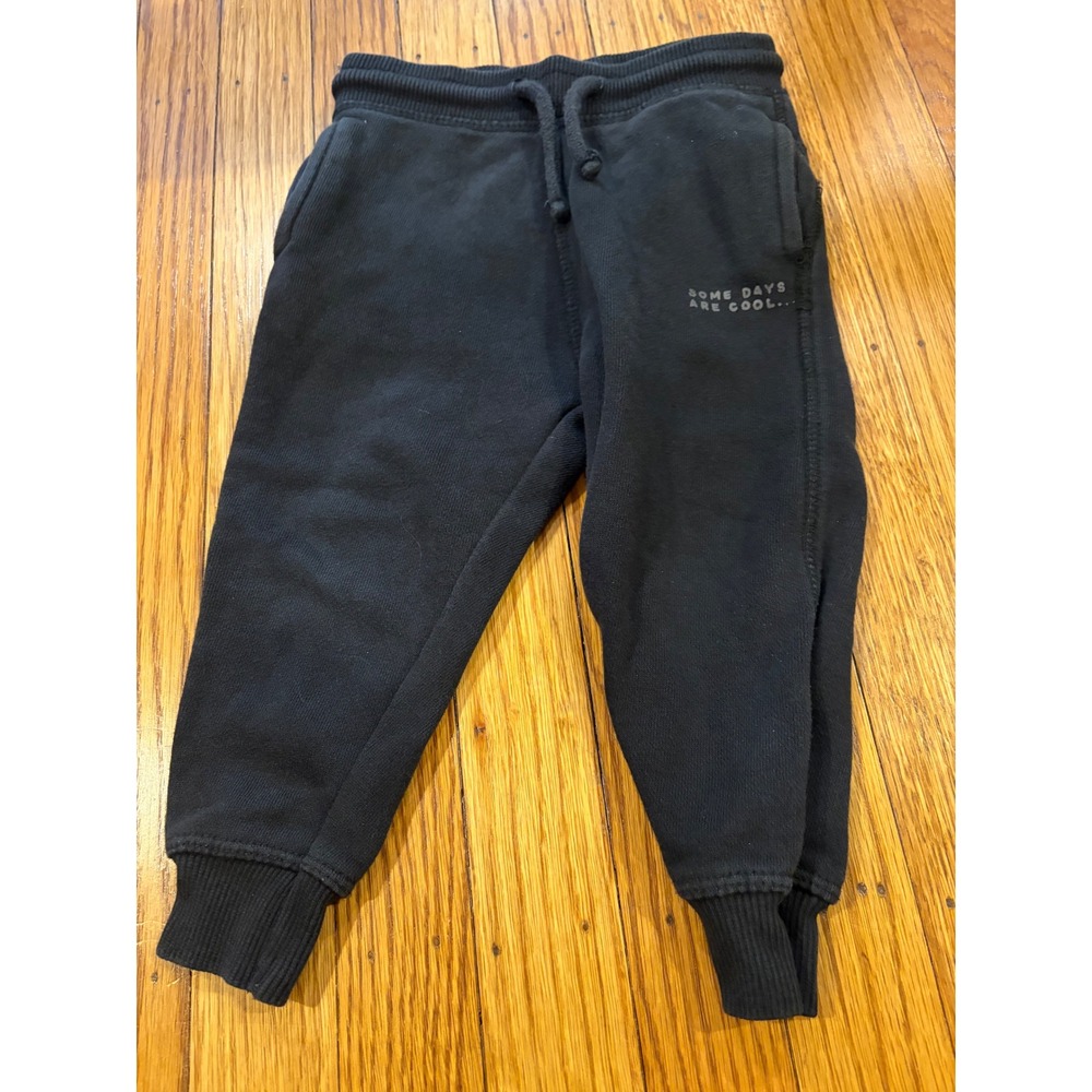 Zara Baby Boy Black Some Days Are Cool Sweatpants Joggers 18-24 Months